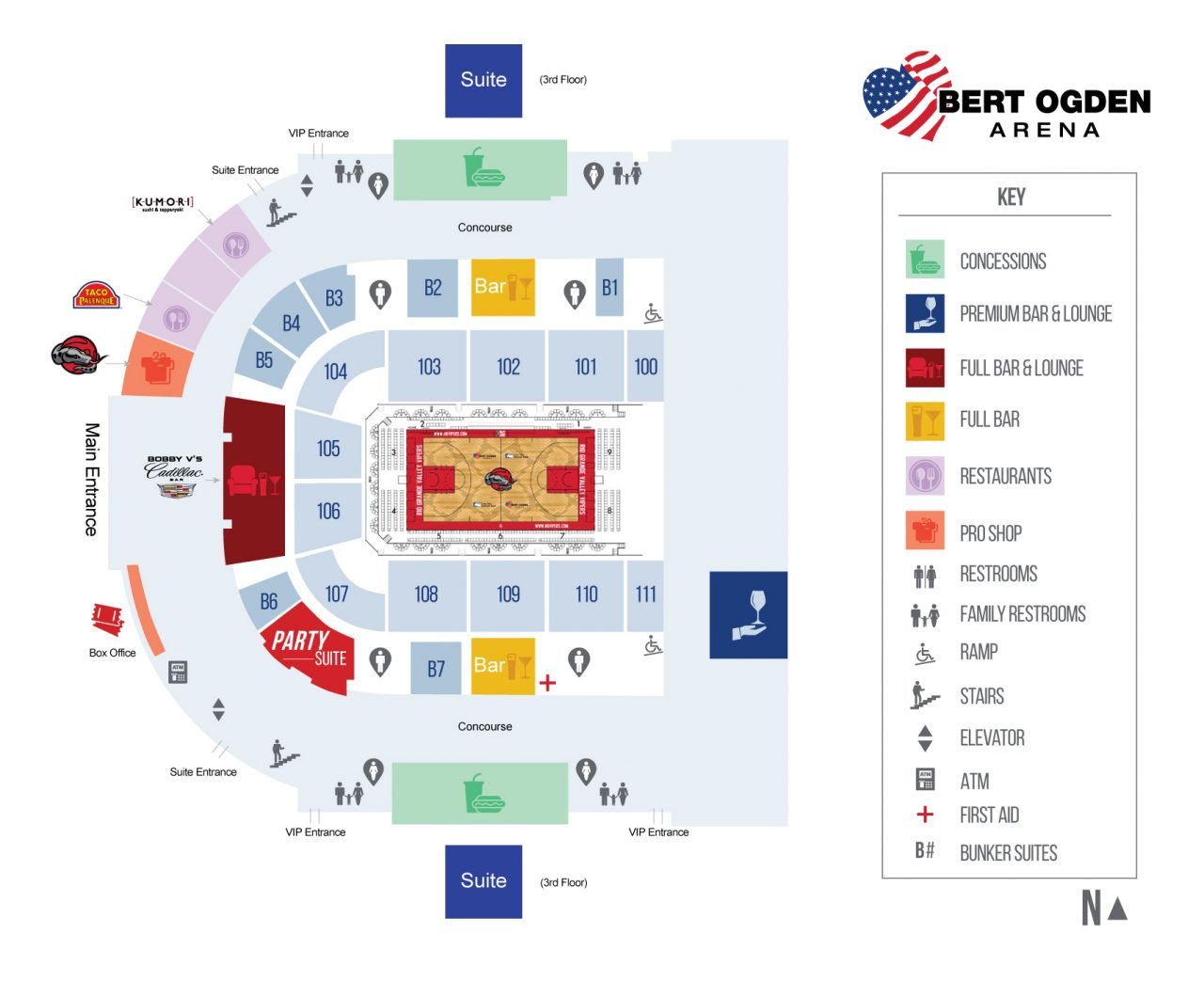Arena Map | Bert Ogden Arena