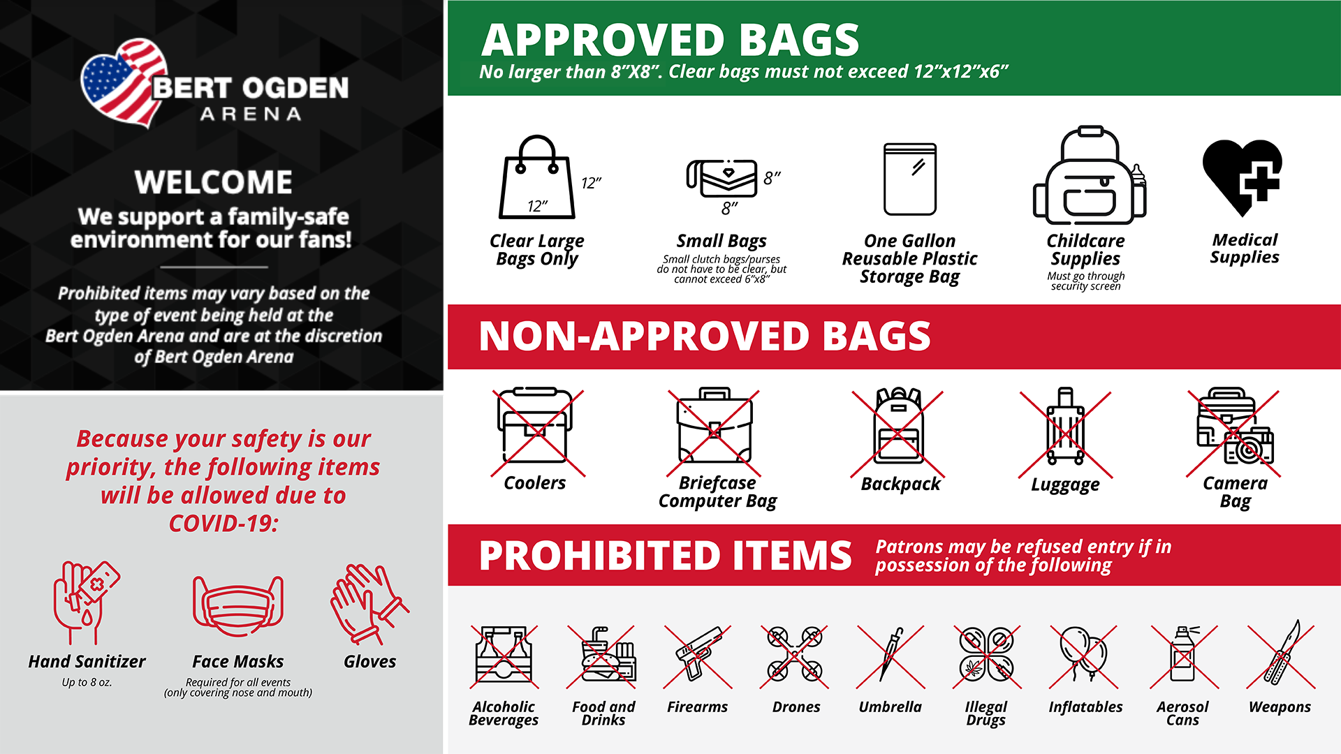 Prohibited Items | Bert Ogden Arena